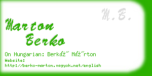 marton berko business card